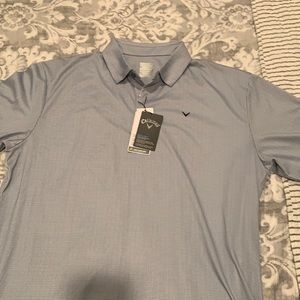 Men’s Callaway golf shirt NWT Large blue check shirt sleeve